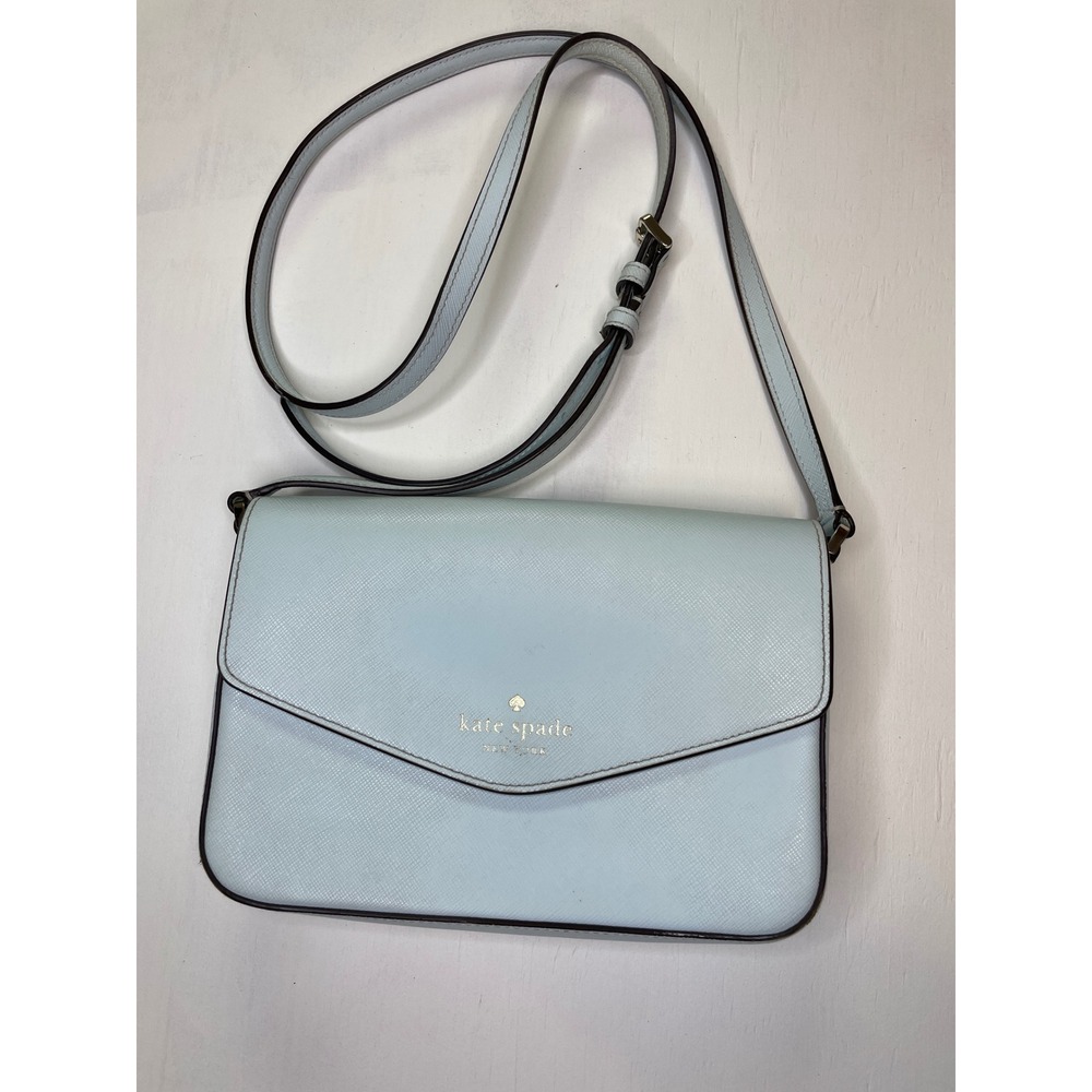 Kate Spade Women Sadie Envelope Crossbody Bag Small Light Blue Preppy Chic